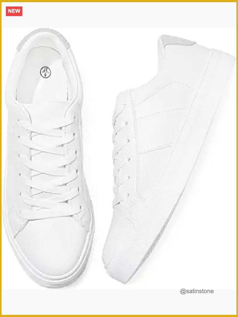 Women's Pu Leather Sneakers Lace-Up Casual Low Top Slip Resistant